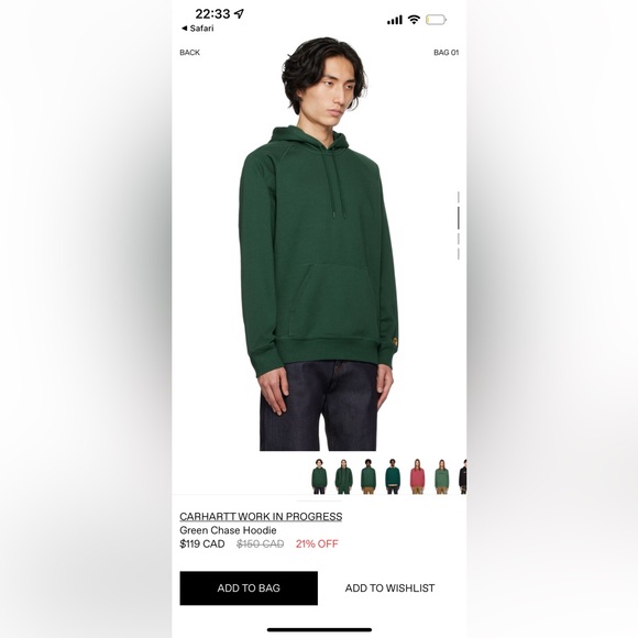 Carhartt WIP hoodie (SOLD) - Picture 2 of 4